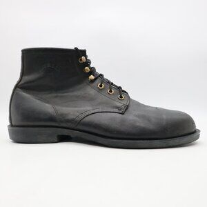 Vintage Georgia Black Leather Chukka Boots Men's Size 12 R Steel Toe USA